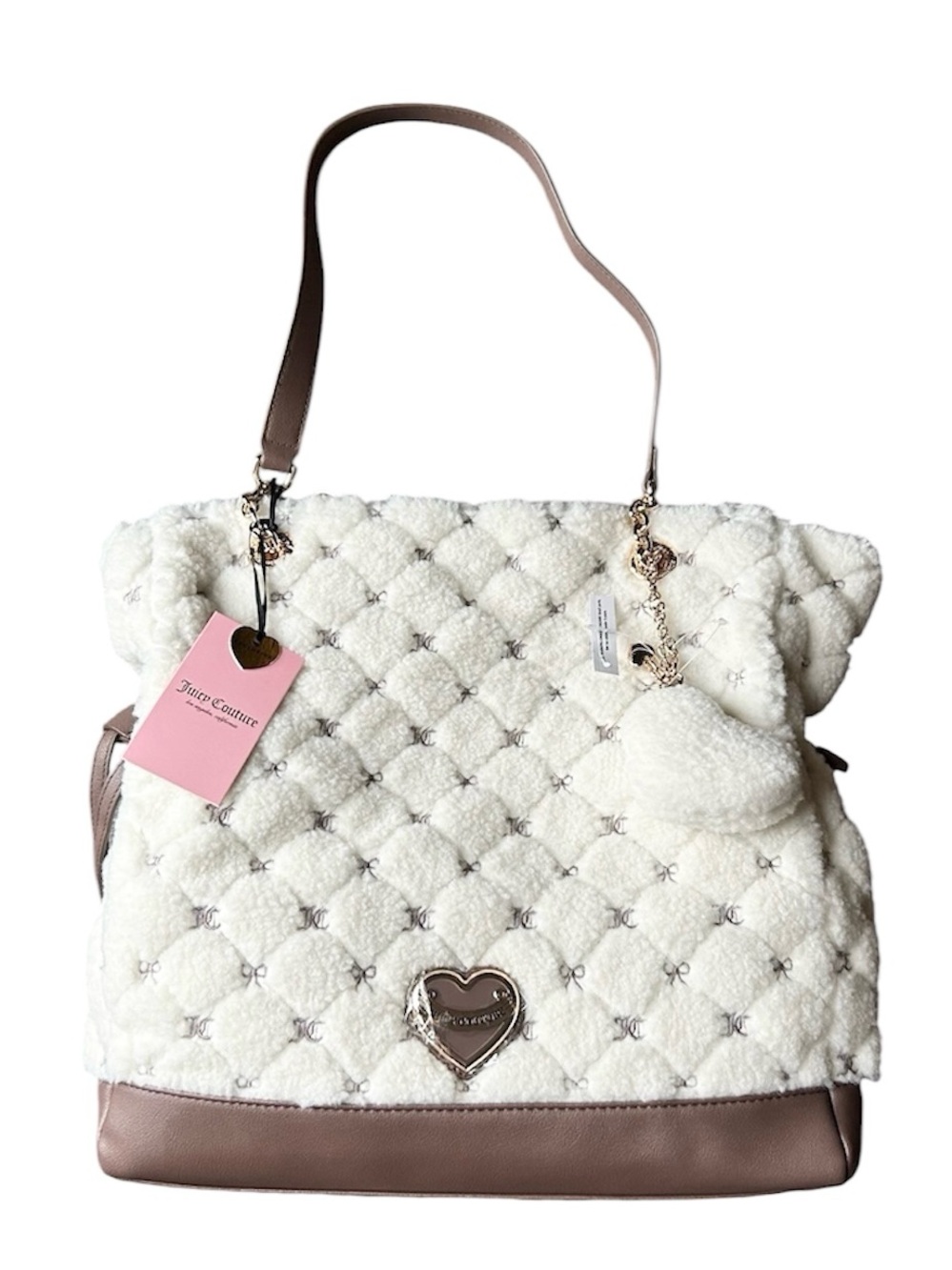 NWT JUICY COUTURE LOVELY DAY TOTE CREAM/ICED COFFEE $99
